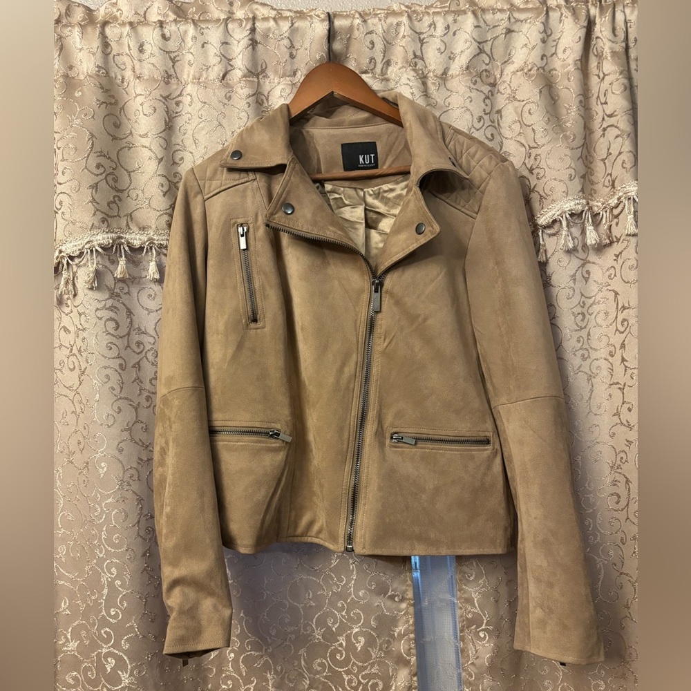Kut from the Kloth Faux Suede Moto Jacket- Large
